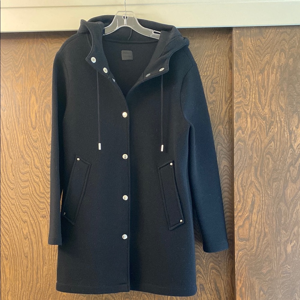 Black wool/neoprene Trench size medium